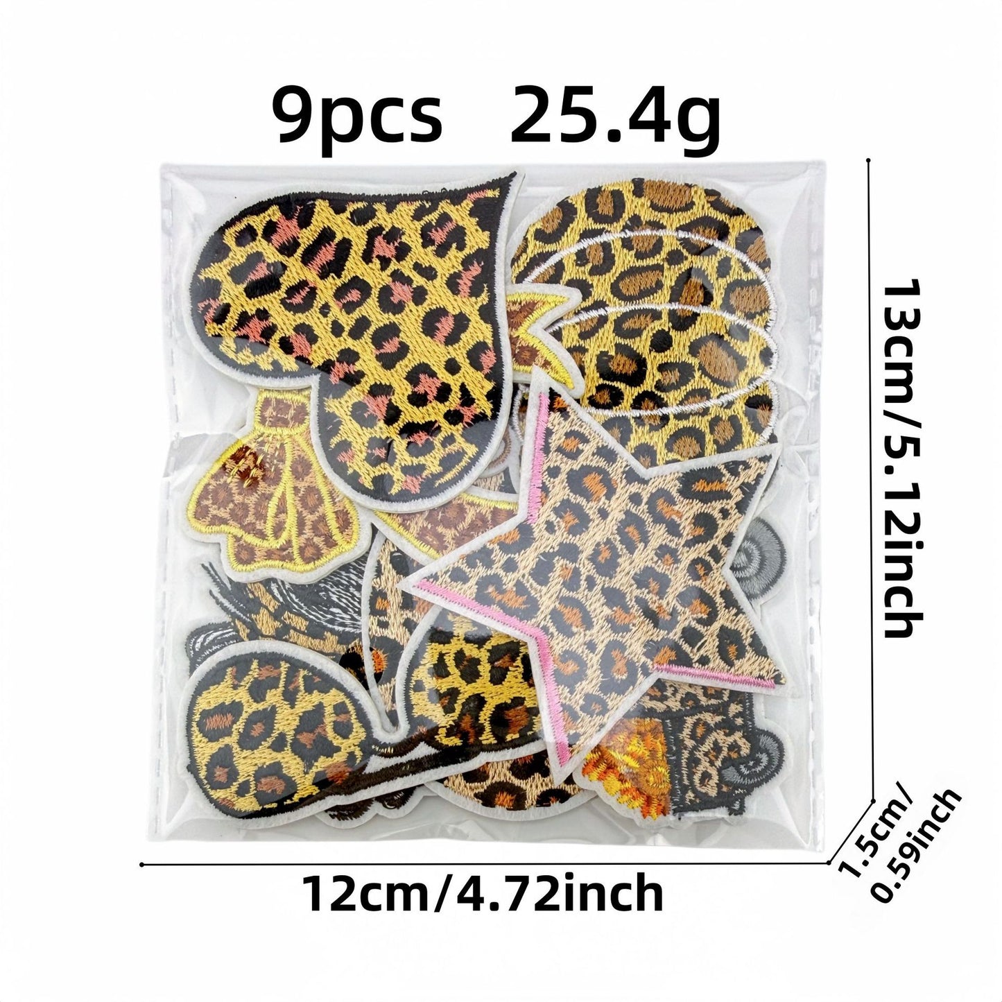 SUPERVALUECHOICE HCSEYSB00001 9 Pack Leopard Print Fall Iron On Patches Pumpkin Bow Heart Star Sunflower Truck Embroidered Appliques for Denim Jacket Hat Backpack DIY Decor