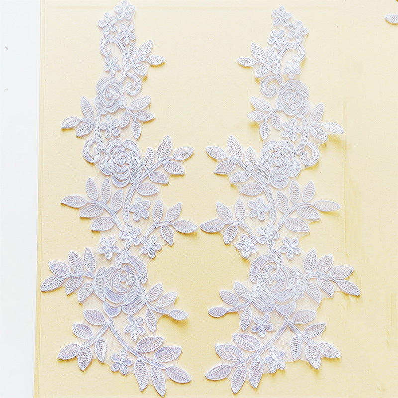SUPERVALUECHOICE HCSEYB00041 Rose Flower Embroidery Lace Patches 5.51'' X 13.77''