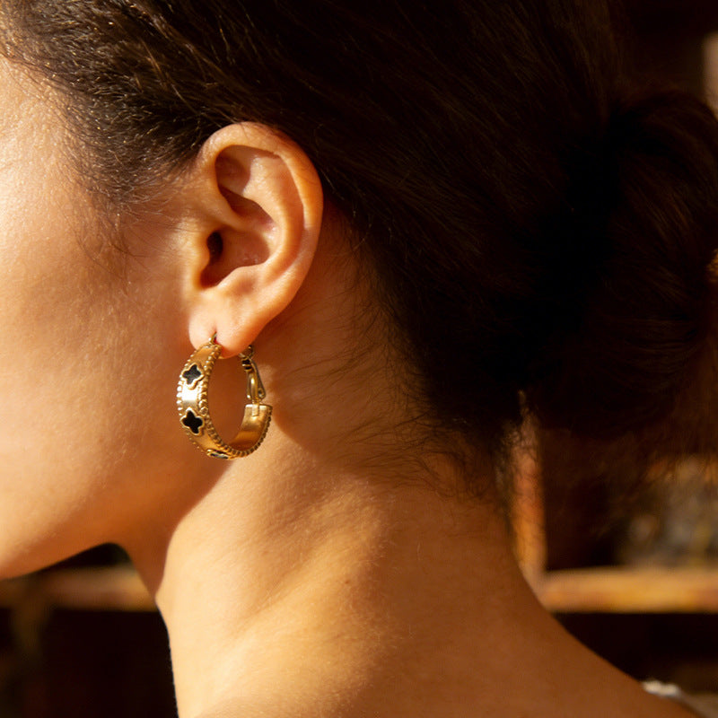 SUPERVALUECHOICE HCSETA00025 Four-Leaf Clover Kaleidoscope Earrings
