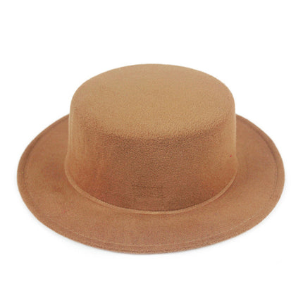 SUPERVALUECHOICE HCSEK00044 Vintage Flat Top Fedora Hat Wide Brim Jazz Style Unisex Cap