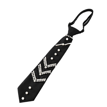 SUPERVALUECHOICE HCSEZC00003 Elegant Tie with Artificial Pearls Studded Freely