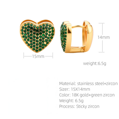 SUPERVALUECHOICE HCSETA00001 Heart-shaped zircon earrings