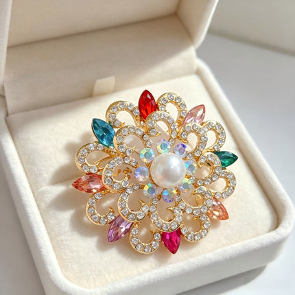 SUPERVALUECHOICE HCSESA00095 Sparkling Rhinestone Lapel Brooches 1.81" × 1.81"