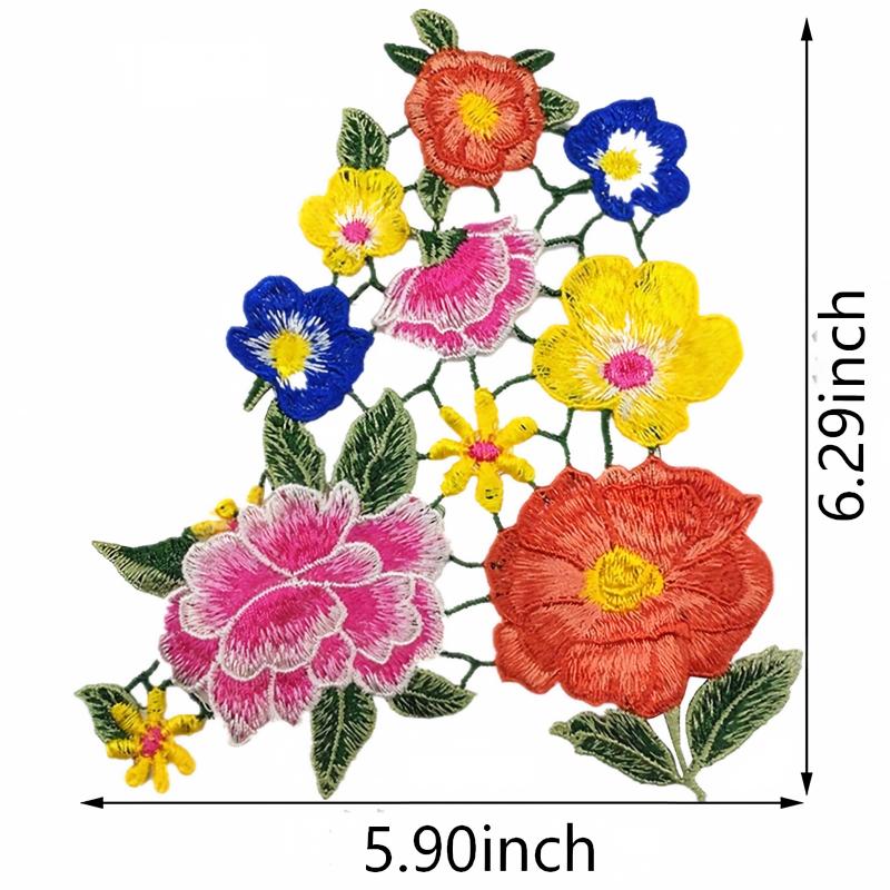 SUPERVALUECHOICE HCSEYB00062 Pair of Floral Embroidery Patches Matching Set
