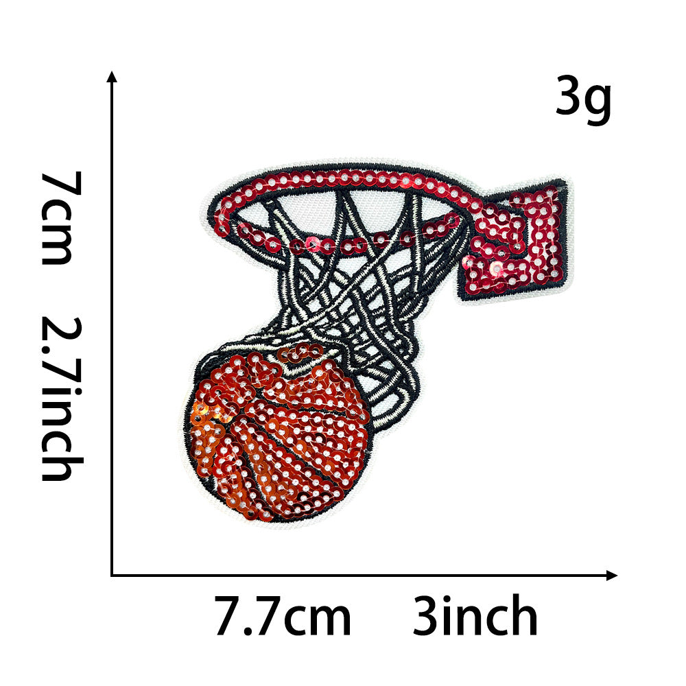 SUPERVALUECHOICE HCSEYC00004 Basketball sequin embroidered fabric patch