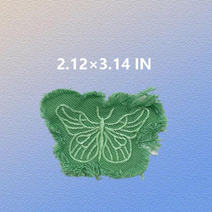 SUPERVALUECHOICE HCSEYE00003 Denim Butterfly  Heart embroidery clothing fabric patches