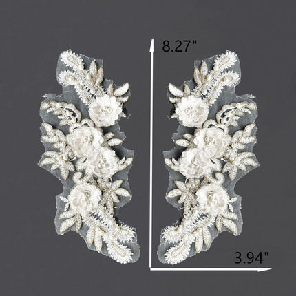 SUPERVALUECHOICE HCSEYB00134 Pair of Floral Embroidery Patches Matching Set
