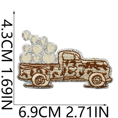 SUPERVALUECHOICE HCSEYSB00008 21 Pack Silver Glitter Trim Leopard Print Iron On Patches Mixed Cute Western Design Embroidered Appliques for Jacket Hat Backpack Clothing DIY Decor
