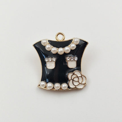 SUPERVALUECHOICE HCSEYD00025 Pearl Bowknot Enamel Metal Charms, DIY Accessories for Jewelry, Bags, Shoes, Phone Case & Car Decor