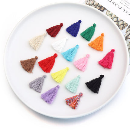 SUPERVALUECHOICE HCSEYE00014 Mini Cotton Tassel Charms, 1.18 Inch Handmade Tassels for DIY Jewelry Making