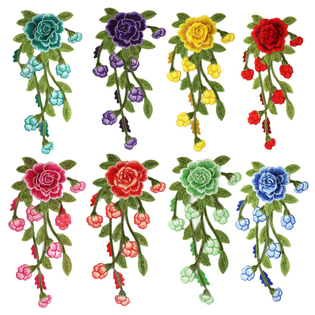 SUPERVALUECHOICE HCSEYB00086 Floral Embroidered Fabric Patches 5.51'' X 11.41''
