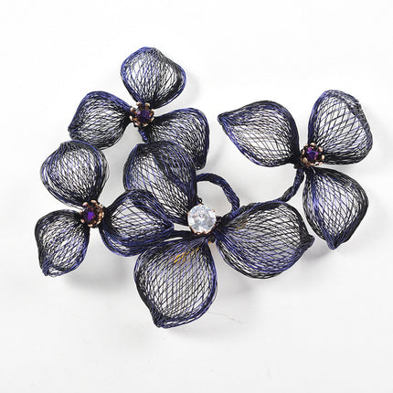 SUPERVALUECHOICE CHRISTMAS HCSELC00001 Handmade Wire Woven Flower Hair Barrette, Multi-Color Floral Hair Clip