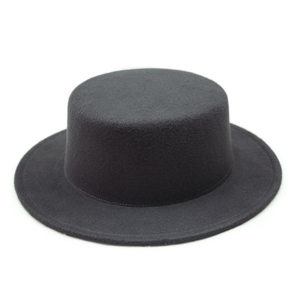 SUPERVALUECHOICE HCSEK00044 Vintage Flat Top Fedora Hat Wide Brim Jazz Style Unisex Cap