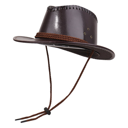 SUPERVALUECHOICE HCSEK00056 Leather Western Cowboy Hat with Removable Goggles