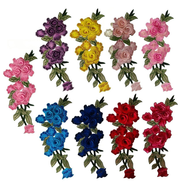 SUPERVALUECHOICE HCSEYB00051 Floral Embroidered Fabric Patches 3.93'' X 11''