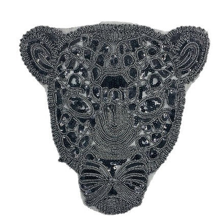 SUPERVALUECHOICE HCSEYD00024 Beaded Leopard Head Embroidered Clothing Patch