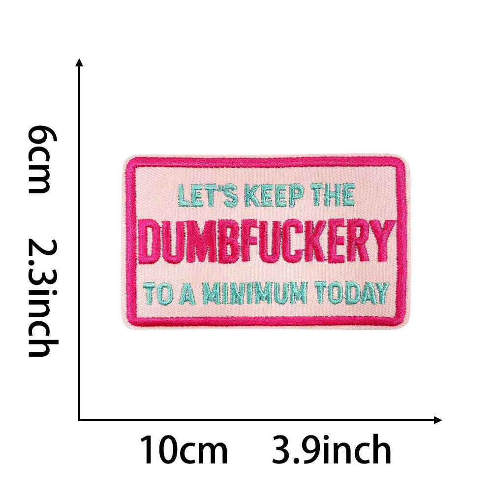 SUPERVALUECHOICE HCSEYB00025 Pink English Letter Embroidered Fabric Patch