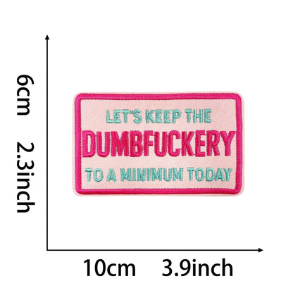 SUPERVALUECHOICE HCSEYB00025 Pink English Letter Embroidered Fabric Patch