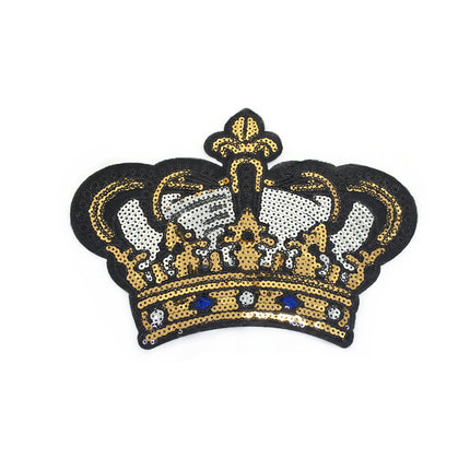 SUPERVALUECHOICE HCSEYC00029 Crown Sequin Embroidered Clothing Patch 6.3''×9.45''