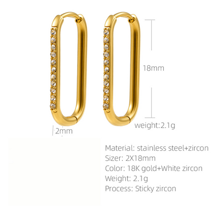 SUPERVALUECHOICE HCSETA00002 Oval Zircon Earrings
