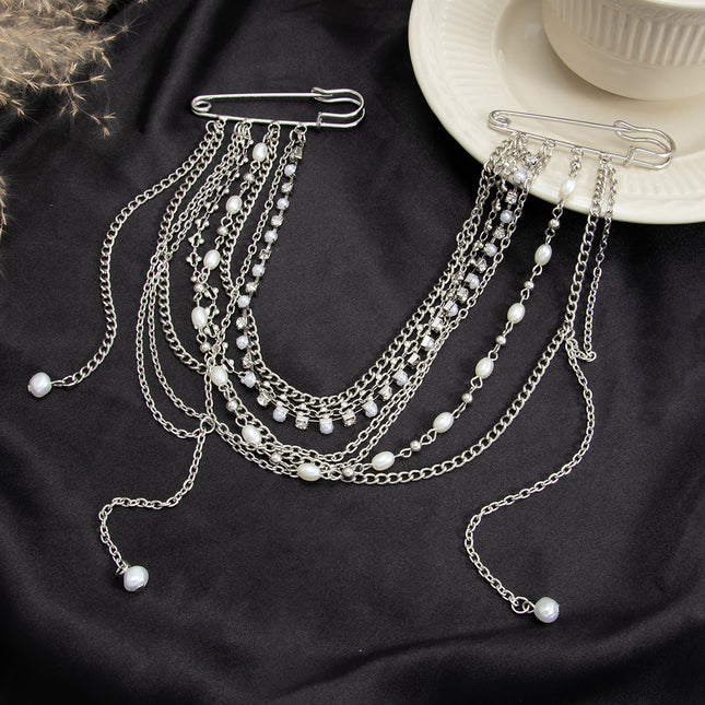 SUPERVALUECHOICE HCSESA00118 Pearl Tassel Chain Brooch