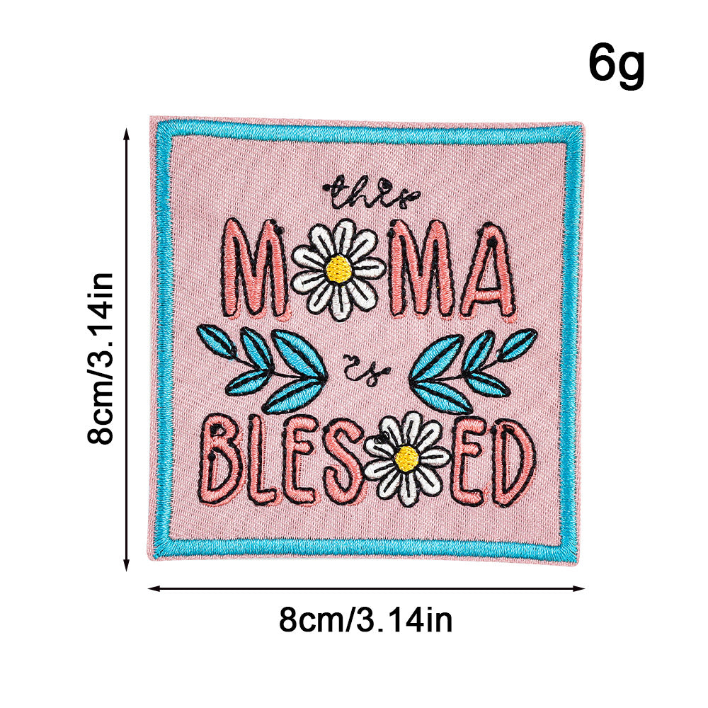 SUPERVALUECHOICE HCSEYSB000016 15Pcs Mama Slogan Embroidered Iron On Patches Mother Themed Clothing DIY Decor Appliques