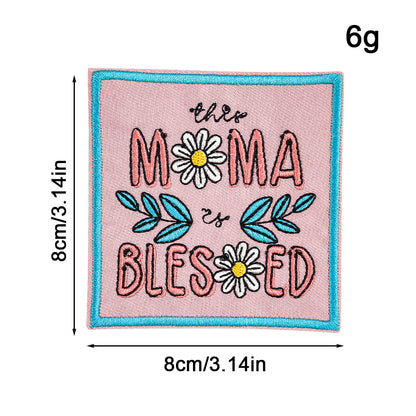 SUPERVALUECHOICE HCSEYSB000016 15Pcs Mama Slogan Embroidered Iron On Patches Mother Themed Clothing DIY Decor Appliques