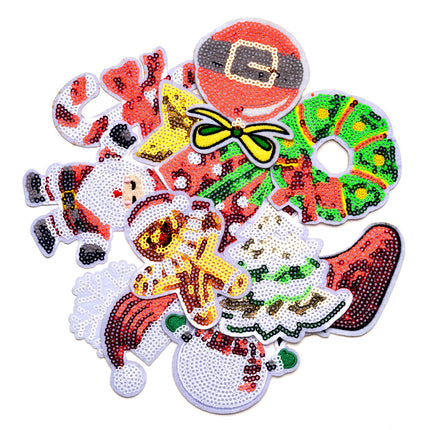 SUPERVALUECHOICE HCSEYH00004 Christmas sequin embroidered fabric patch