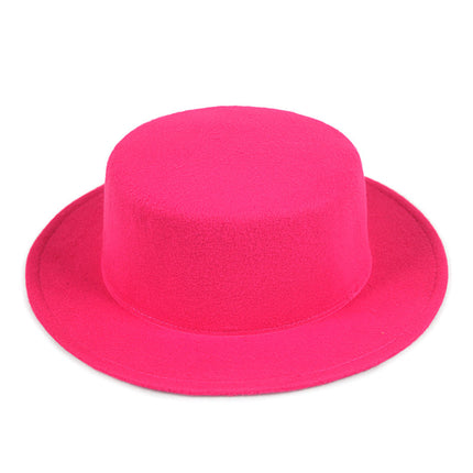 SUPERVALUECHOICE HCSEK00044 Vintage Flat Top Fedora Hat Wide Brim Jazz Style Unisex Cap