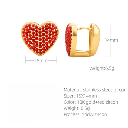 SUPERVALUECHOICE HCSETA00001 Heart-shaped zircon earrings