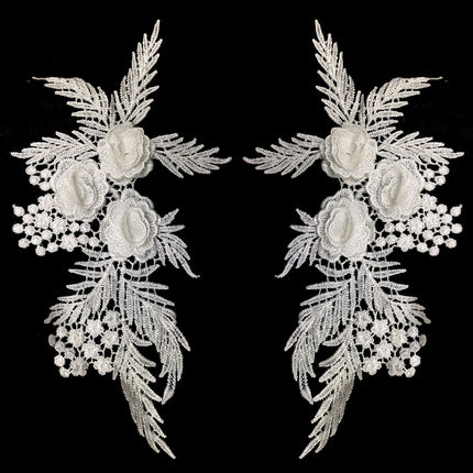 SUPERVALUECHOICE HCSEYB00137 Pair of Floral Embroidery Patches Matching Set 11.02"×6.69"