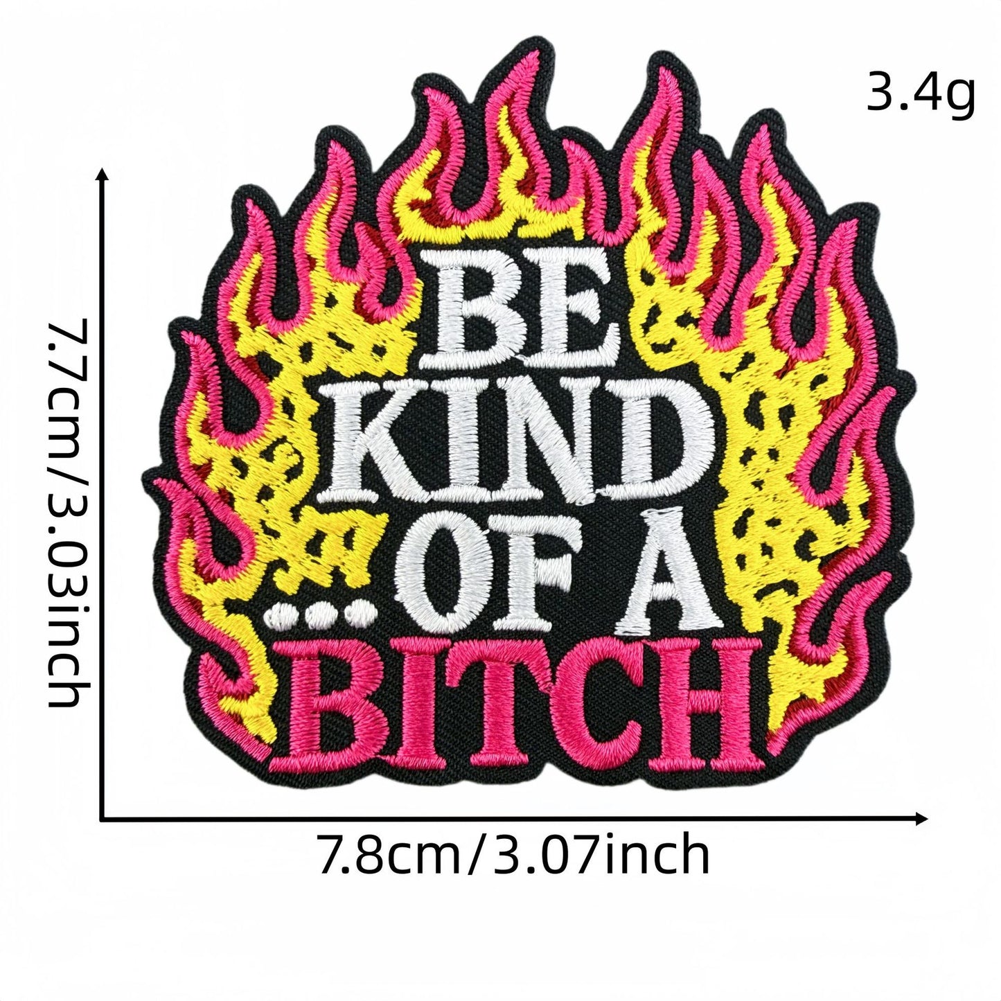 SUPERVALUECHOICE HCSEYSB00023 12Pcs Flame Punk Slogan Embroidered Iron On Patches Edgy Streetwear Clothing Decor Appliques