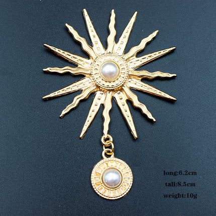 SUPERVALUECHOICE HCSESC00005 DIY Baroque style pearl sun god Brooch Accessories  2.28*3.22inch