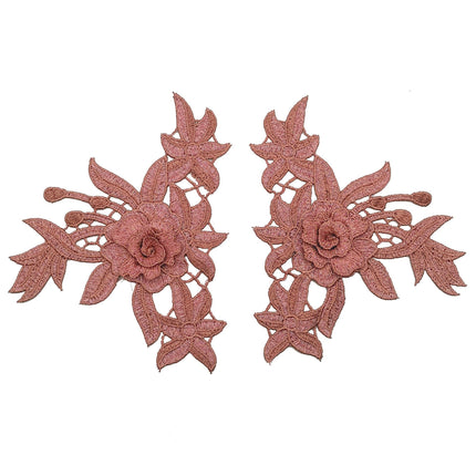 SUPERVALUECHOICE HCSEYB00121 Pair of Floral Embroidery Patches Matching Set