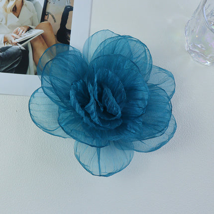 SUPERVALUECHOICE HCSESA00106 Fairy Style Oversized Yarn Flower Brooch - 20cm Fabric Corsage Pin for Womens Dress Accessories & Jewelry Gift