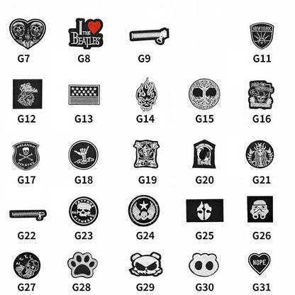 SUPERVALUECHOICE HCSEYSB000024 24Pcs Gothic Skull Punk Embroidered Iron On Patches Street Wear DIY Clothing Appliques