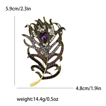SUPERVALUECHOICE HCSESA00021 Vintage Peacock Feather Brooch