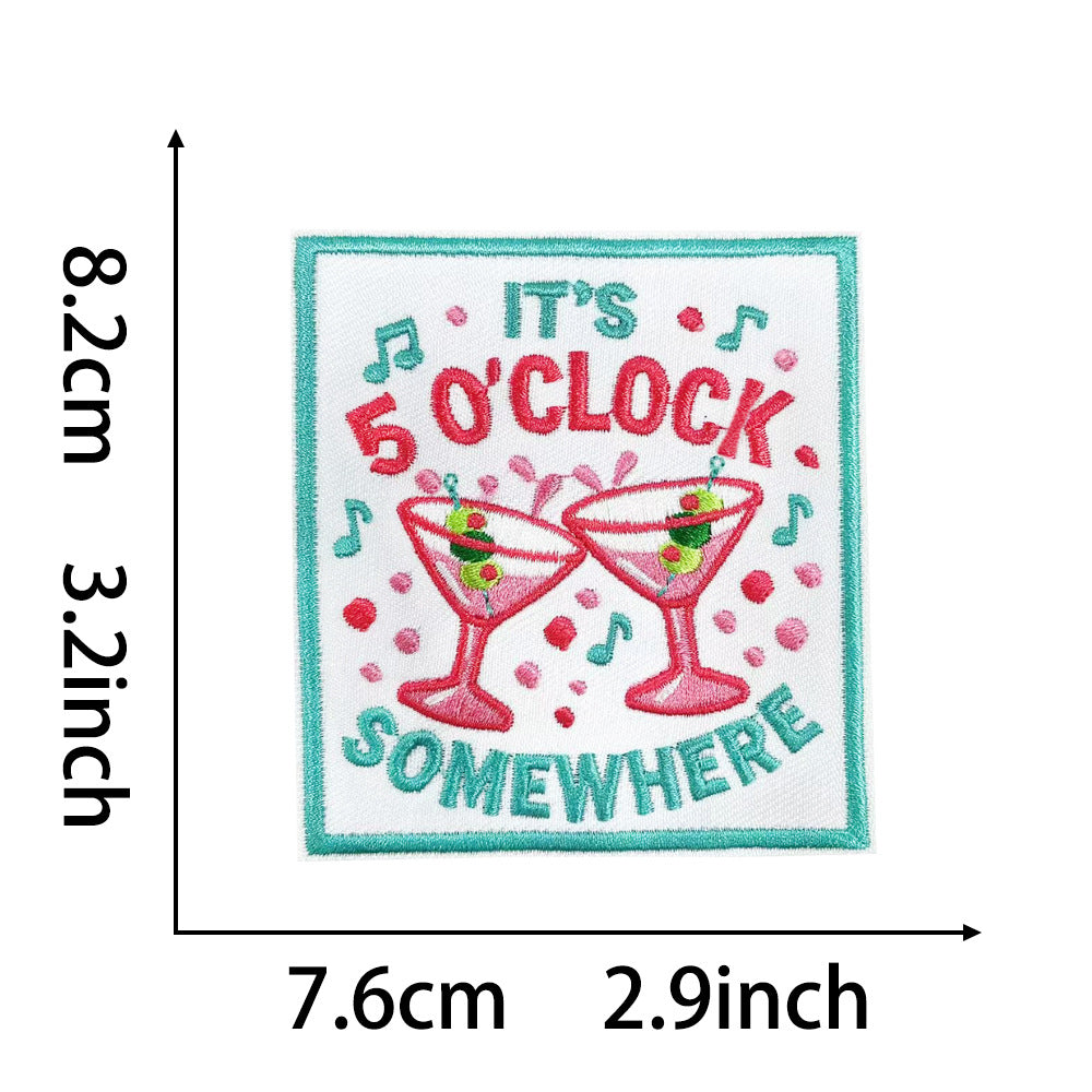 SUPERVALUECHOICE HCSEYB00025 Pink English Letter Embroidered Fabric Patch