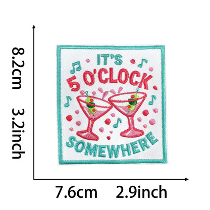 SUPERVALUECHOICE HCSEYB00025 Pink English Letter Embroidered Fabric Patch