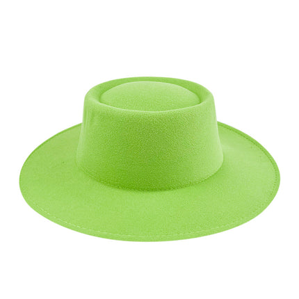 SUPERVALUECHOICE HCSEK00041 Vegan suede  Top Fedora Wool Felt Hat for Women & Men