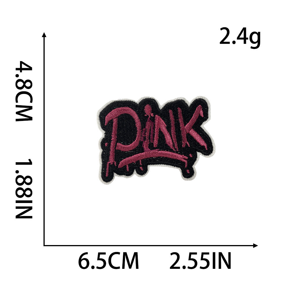 SUPERVALUECHOICE HCSEYB00015 Sweet and Edgy Pink Embroidered Fabric Patch