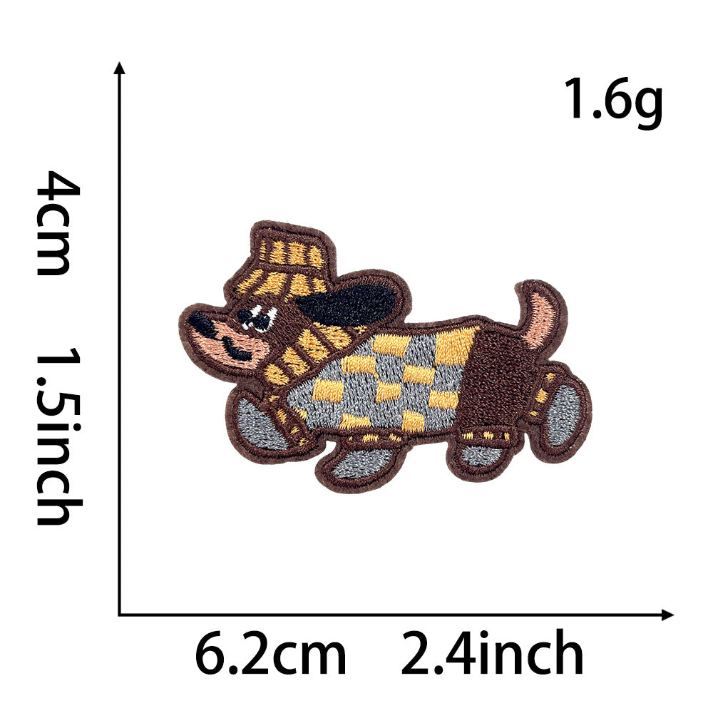 SUPERVALUECHOICE HCSEYB00028 Cartoon Dachshund Embroidered Fabric Patches