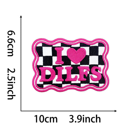 SUPERVALUECHOICE HCSEYB00025 Pink English Letter Embroidered Fabric Patch