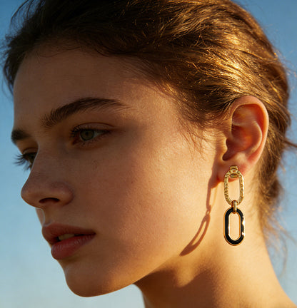 SUPERVALUECHOICE HCSETB00003 Double-Circle Shell-Inlaid Earrings