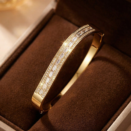 SUPÊR VÃLUE CHOICE HCSEX00001 Rose Gold Square Diamond Bracelet