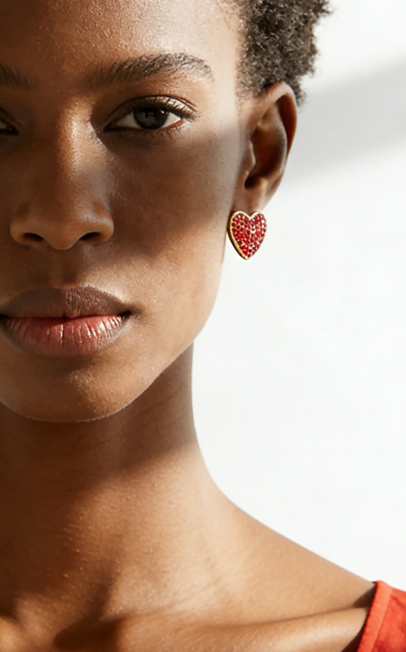 SUPERVALUECHOICE HCSETA00001 Heart-shaped zircon earrings