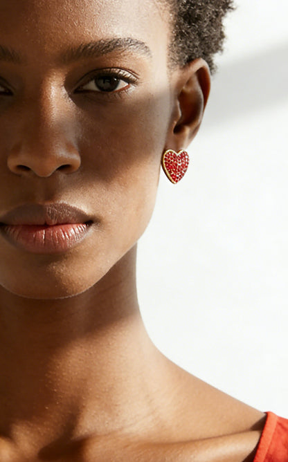 SUPERVALUECHOICE HCSETA00001 Heart-shaped zircon earrings