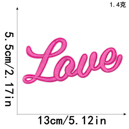 SUPERVALUECHOICE HCSEYSB00021  Pink Black Girl Slogan Embroidered Iron On Patches Apparel Craft Decor Appliques