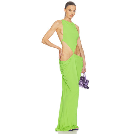 SUPERVALUECHOICE HCSEAC00016 Backless Cutout Draped Maxi Dress