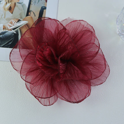 SUPERVALUECHOICE HCSESA00106 Fairy Style Oversized Yarn Flower Brooch - 20cm Fabric Corsage Pin for Womens Dress Accessories & Jewelry Gift